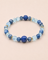 Celestial Tide Aquamarine & Blue Goldstone Bracelet