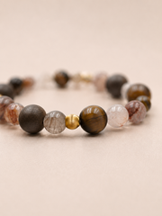 Earthbound Light Tiger’s Eye & Rutilated Quartz Bracelet
