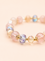 Champagne Blush Strawberry Quartz Bracelet