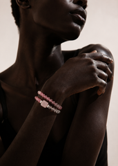 Blush Harmony Strawberry Quartz & Rose Quartz Double-Strand Bracelet
