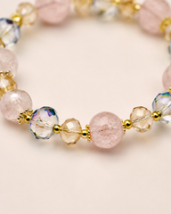Champagne Blush Strawberry Quartz Bracelet