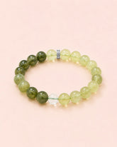 Verdant Light Prehnite & Green Rutilated Quartz Bracelet