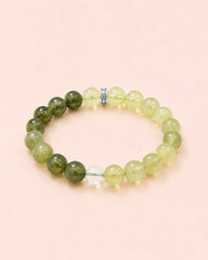 Verdant Light Prehnite & Green Rutilated Quartz Bracelet