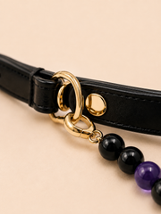 Midnight Aura Obsidian, Tiger’s Eye & Amethyst Pet Collar