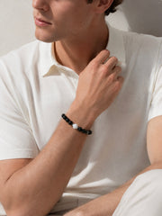 Midnight Promise Silver Obsidian Bracelet