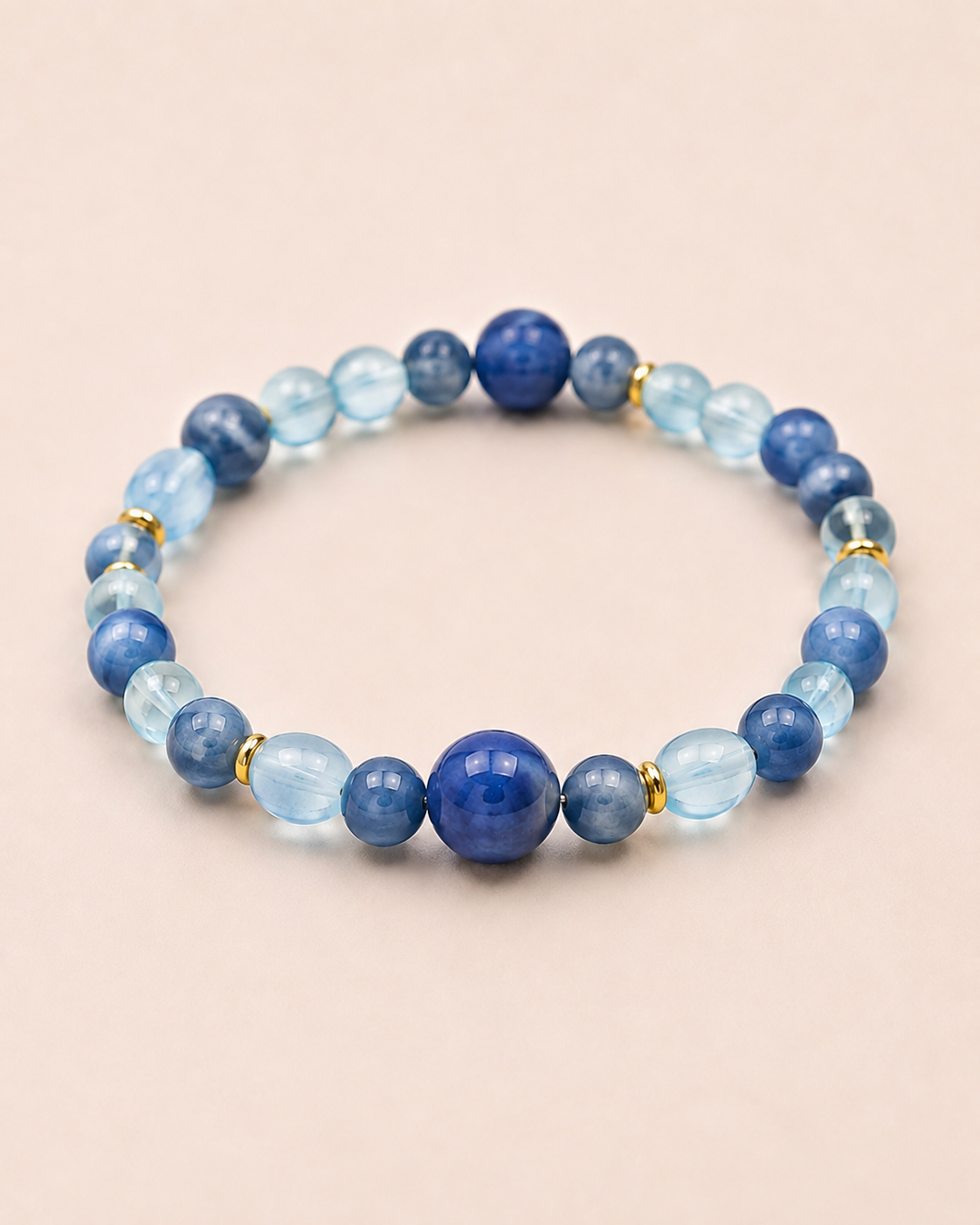 Celestial Tide Aquamarine & Blue Goldstone Bracelet