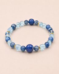 Celestial Tide Aquamarine & Blue Goldstone Bracelet