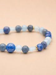 Celestial Tide Aquamarine & Blue Goldstone Bracelet