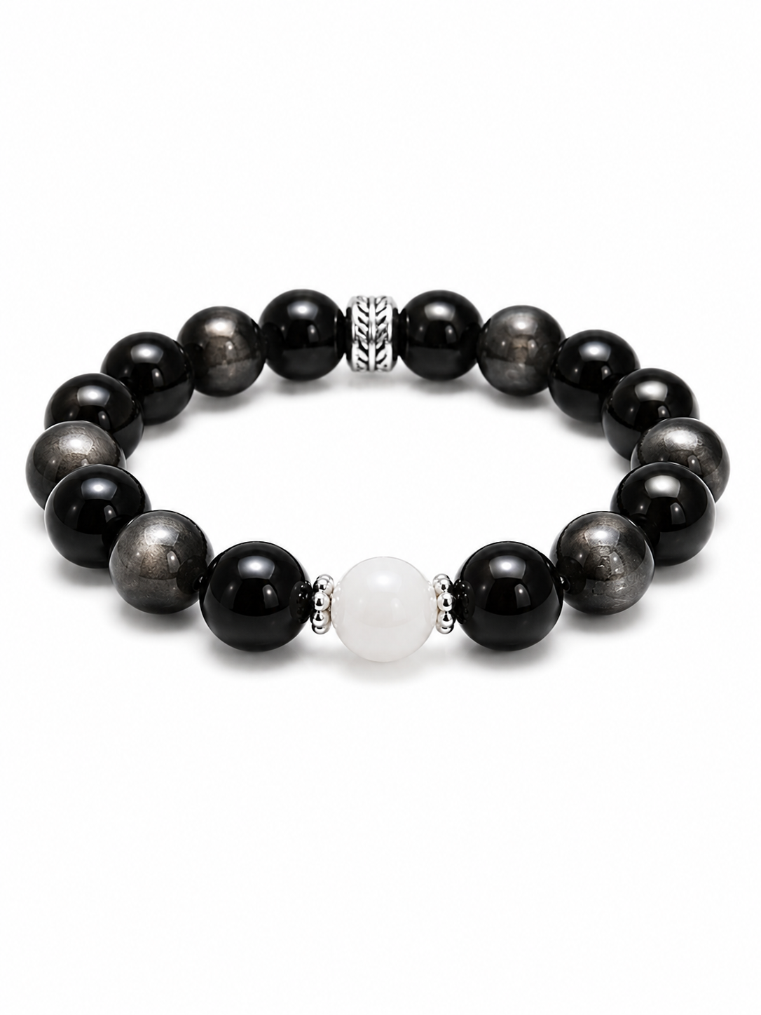 Midnight Promise Silver Obsidian Bracelet