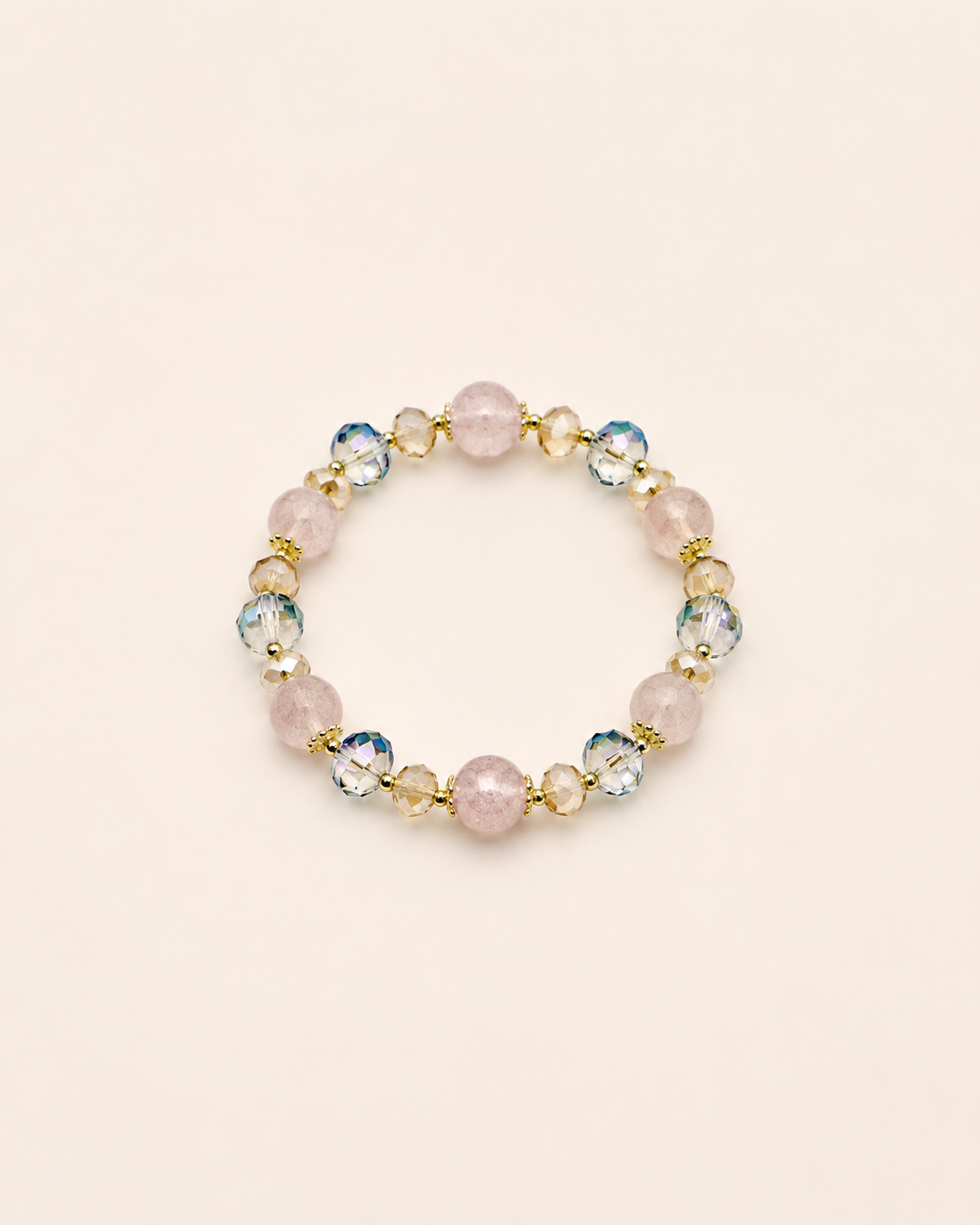 Champagne Blush Strawberry Quartz Bracelet