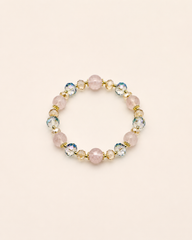Champagne Blush Strawberry Quartz Bracelet