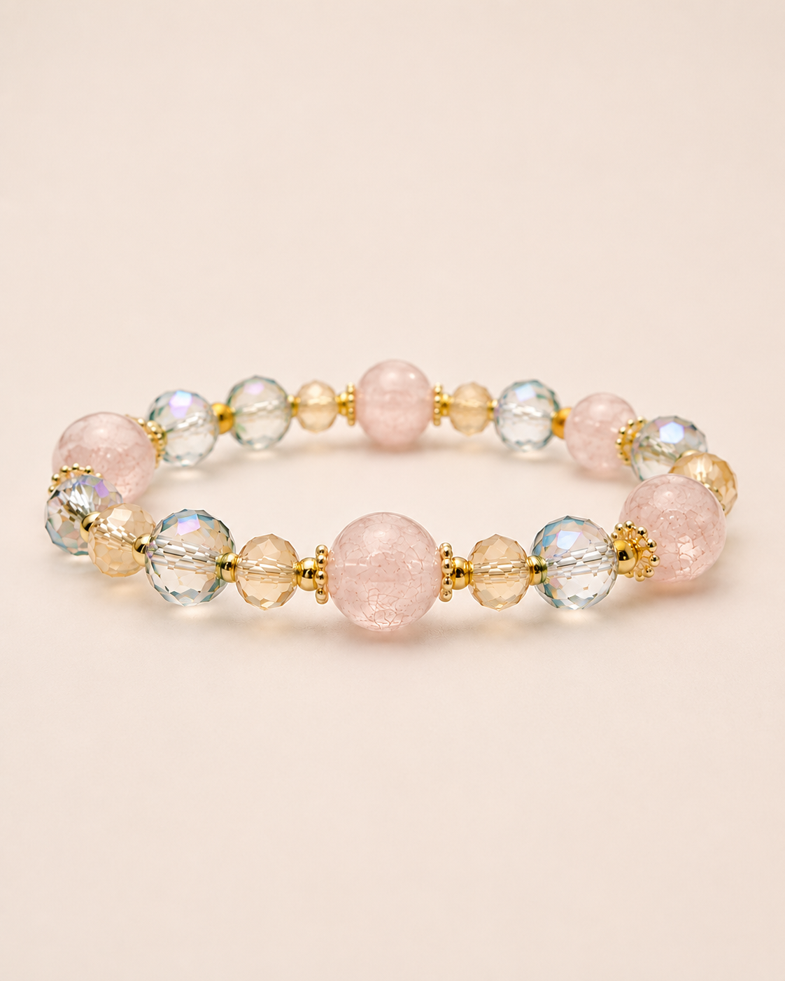 Champagne Blush Strawberry Quartz Bracelet