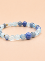 Celestial Tide Aquamarine & Blue Goldstone Bracelet