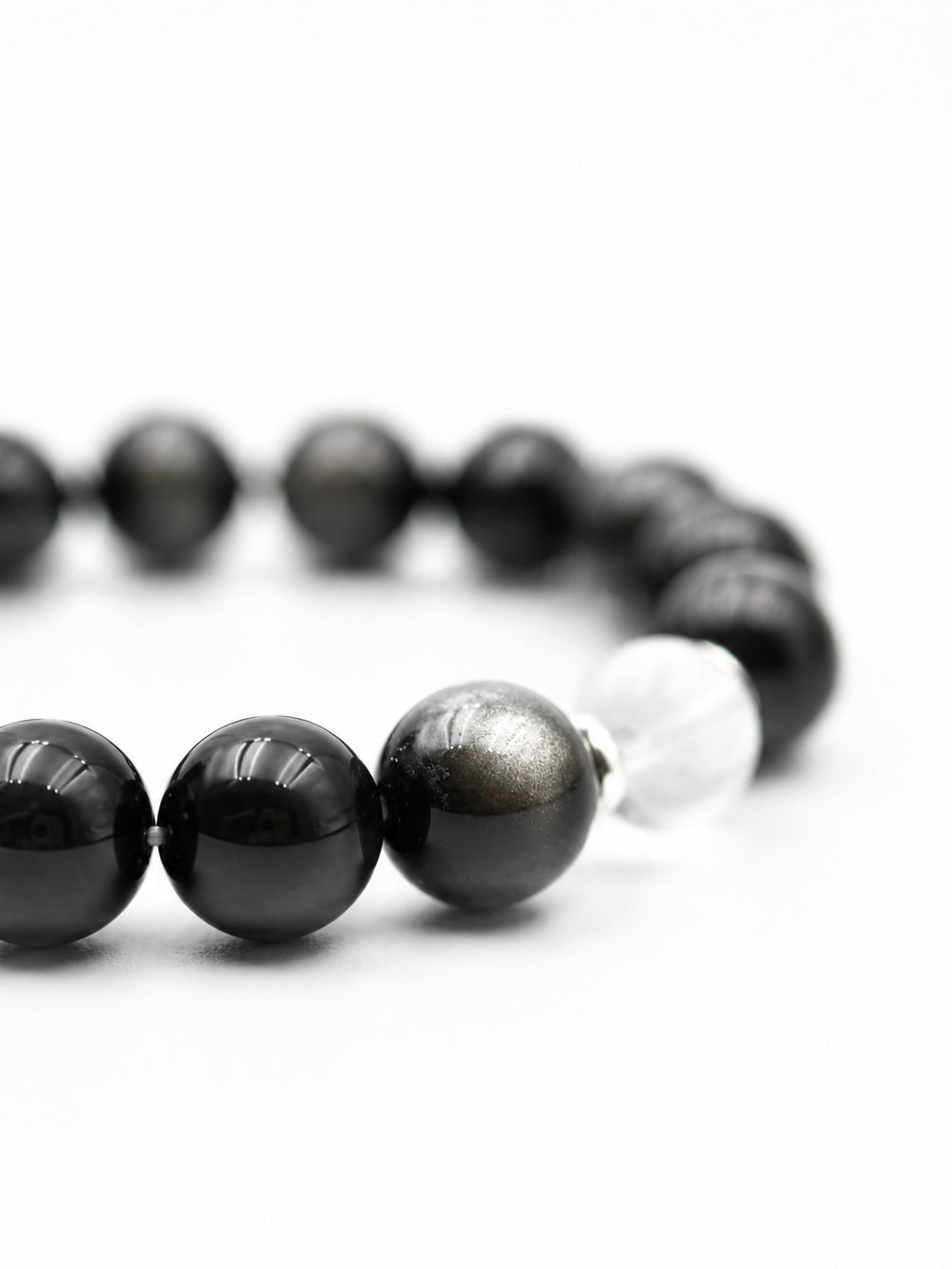 Midnight Promise Silver Obsidian Bracelet