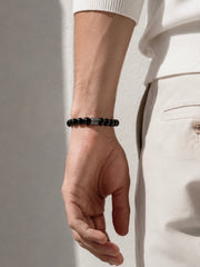 Midnight Promise Silver Obsidian Bracelet