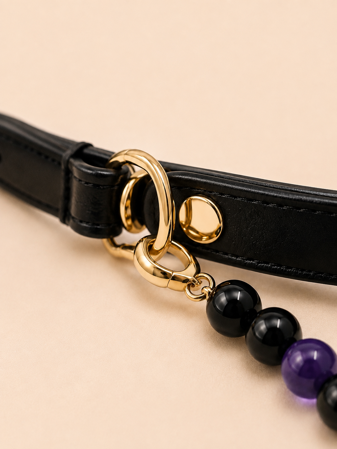Midnight Aura Obsidian, Tiger’s Eye & Amethyst Pet Collar