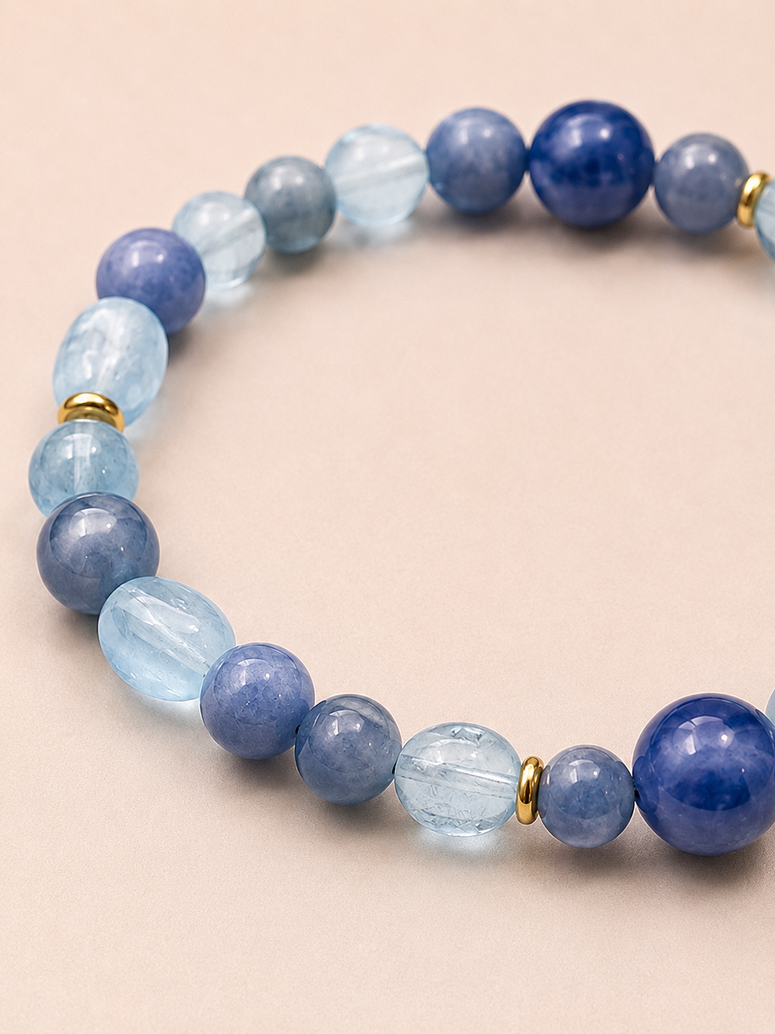 Celestial Tide Aquamarine & Blue Goldstone Bracelet