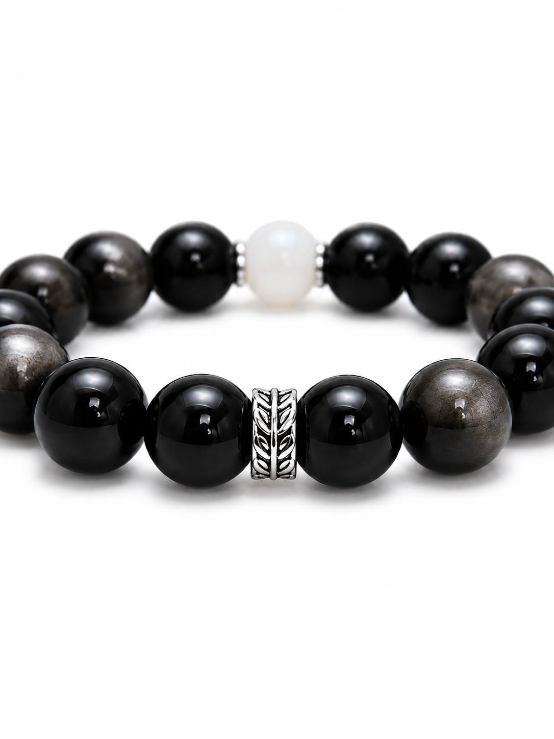 Midnight Promise Silver Obsidian Bracelet