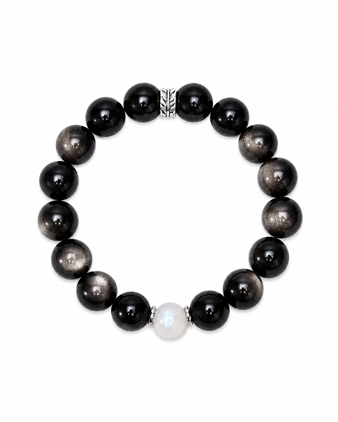 Midnight Promise Silver Obsidian Bracelet